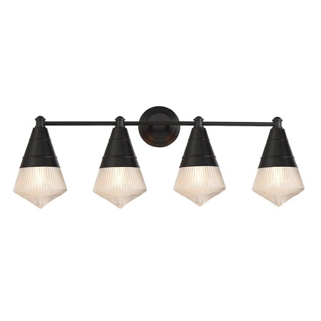 Maxim Lighting Hargreaves 4-Light Bath Vanity, Black 10394PRBK